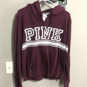 Pink half zip pullover